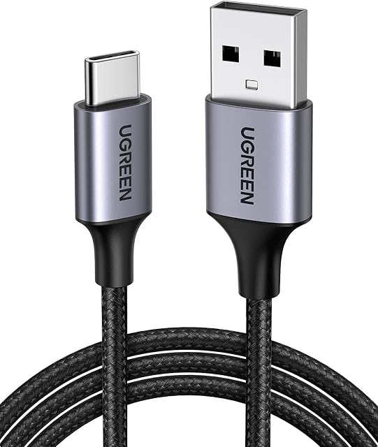 UGREEN USB A à USB C Câble 2 Pack, Cordon de type C tressé en nylon compatible avec iPhone 17 16 Pro Max, iPhone Air, Galaxy S25 S24 S23, Pixel, Moto, LG, Android Auto, 6 Pieds