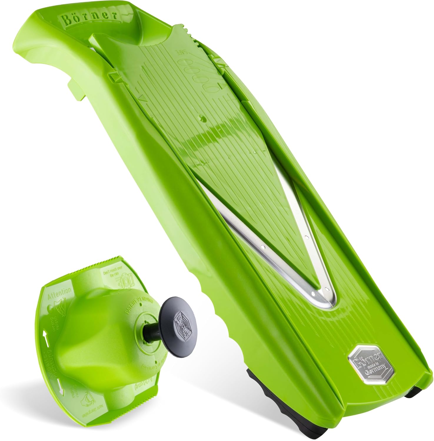 Mandoline Food Slicer Börner V5 (Basic Set) by Reston Lloyd • V-Slicer with Food Holder • Made in Germany • Fruit & Vegetable Chopper • Multiple Settings • Color: Lime