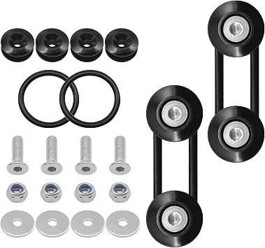 Universal Bumper Quick Release Kit, Aluminum Fasteners for Front Rear Bumper Trunk Fender Hatch Lids Black, 18 Pieces
