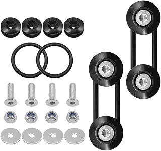 Universal Bumper Quick Release Kit, Aluminum Fasteners for Front Rear Bumper Trunk Fender Hatch Lids (Black, 18 Pieces)