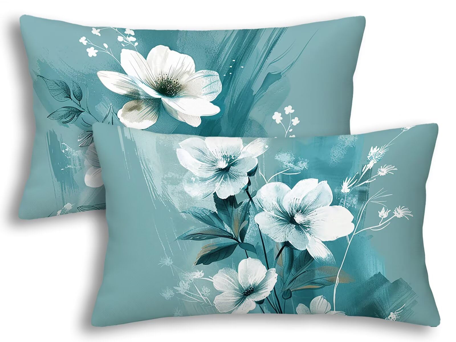 Housse coussin exterieur imperméable anti-pluie lot de 2 taies rectangulaires 40x80