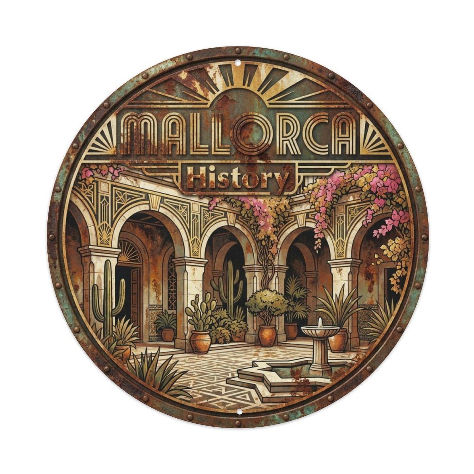 Vintage Travel Mallorca Spain Culture Metal Tin Sign