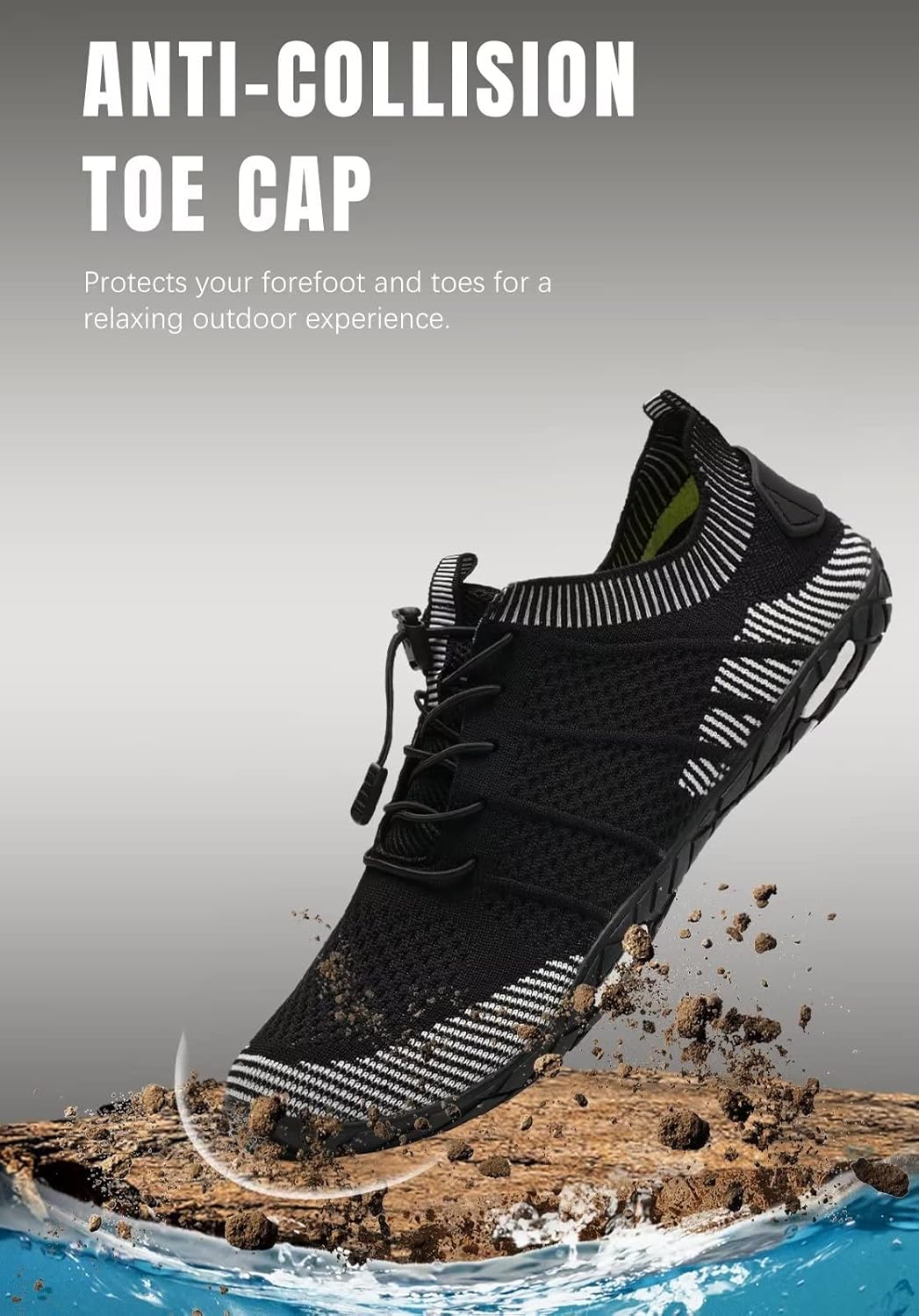 WateLves Water Shoes Mens Womens Beach Swim Shoes Quick-Dry Aqua Socks Pool Shoes for Surf Yoga Water Aerobics (Classic/Black White, 38)