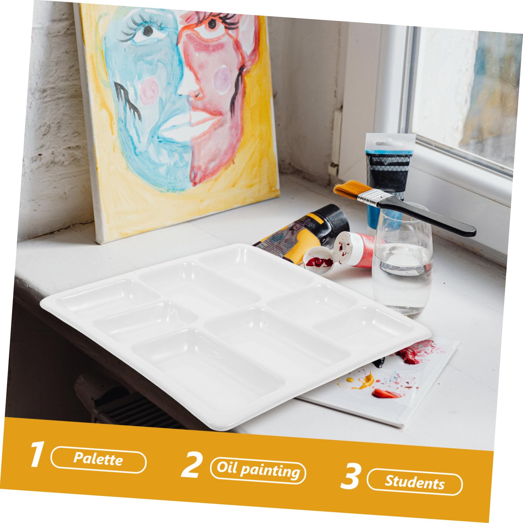 jojofuny Keramikpalette Quadratisch Mit Farbnäpfchen Leer Für Aquarellfarben Und Pigmentmischen Als Künstler Zubehör