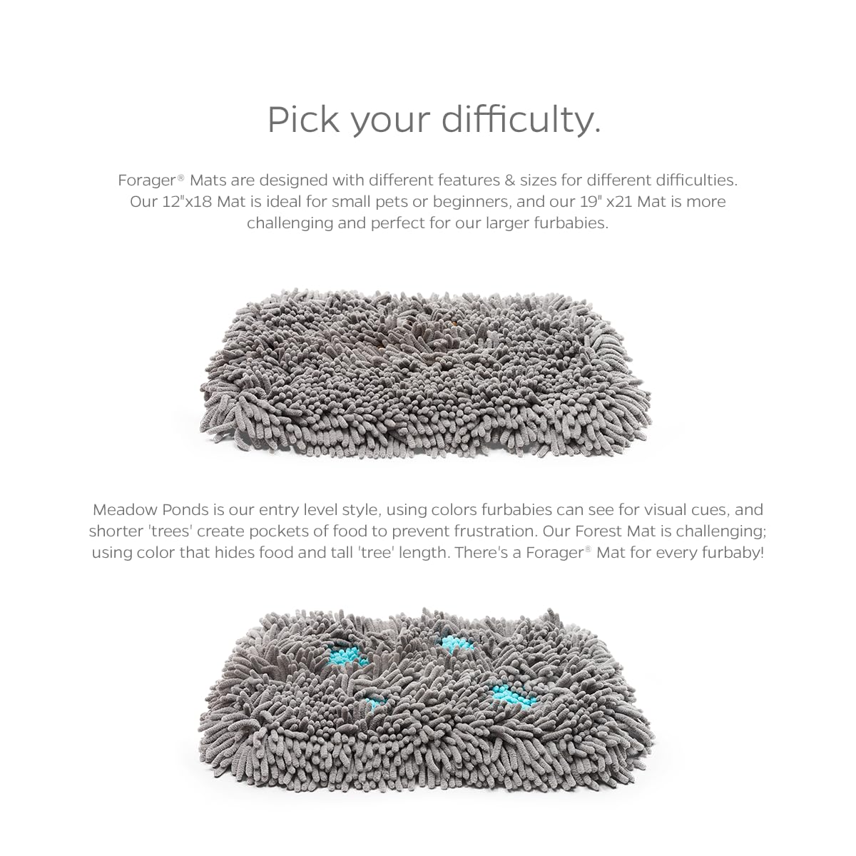 Pet Parents® Forager® Tapis à renifler pour Chiens avec Technologie SoftMuseau et Envers antidérapant, gamelles et Tapis à renifler pour Chiens de Grande Taille et Petits Chiens (Prairie, 30,5 cm)