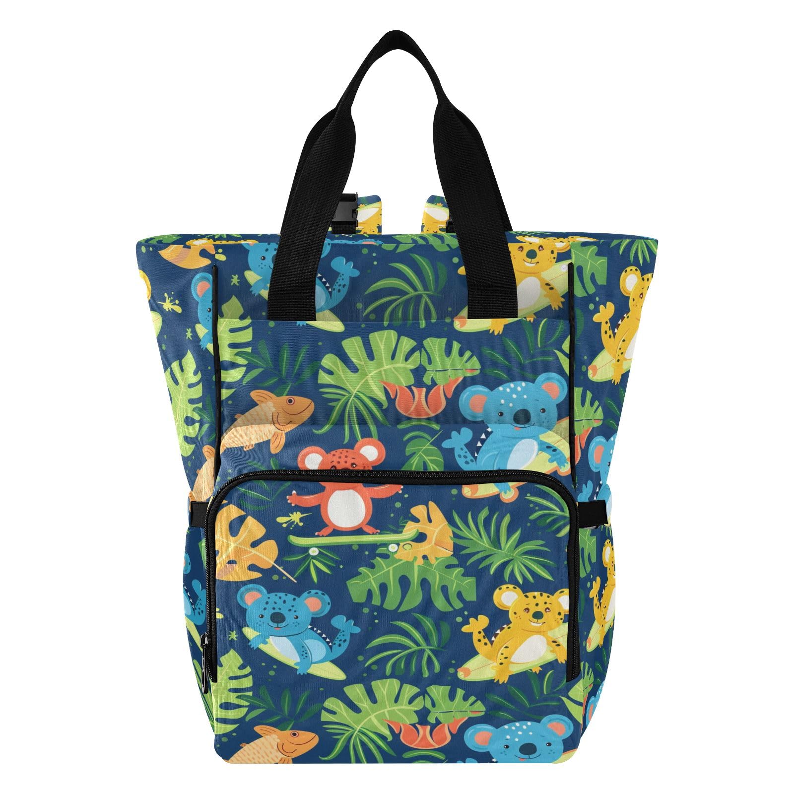 Mnsruu Pesce e Koala Baby Diaper Bag Zaino Grande Borsa Impermeabile Viaggio Pannolino Borse per Mamme e Papà