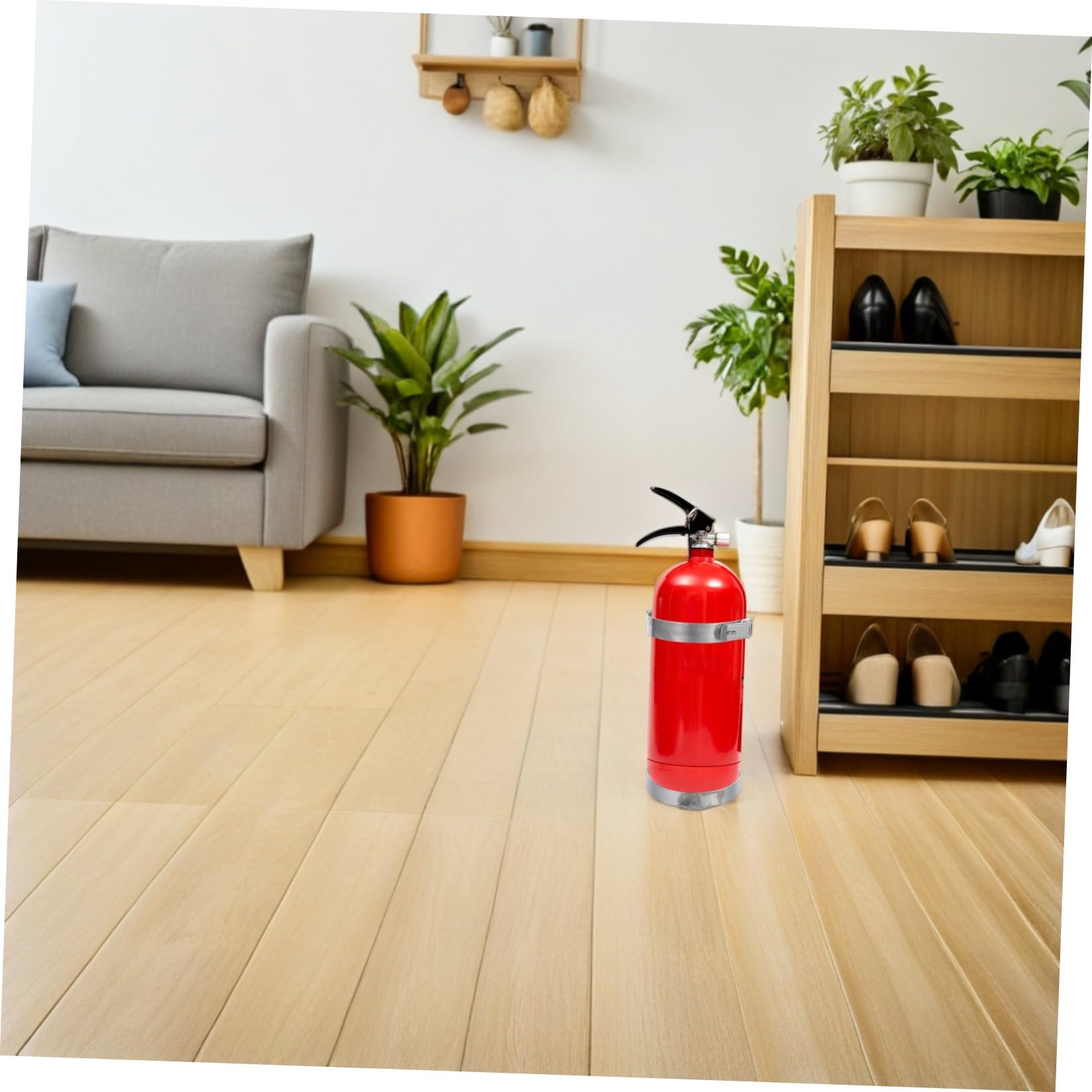 ibasenice Soporte Diseño de Acero de Incendios Inoxidable para Extintor Plata Compacto Duradero, Peso 3kg y Adecuado para Garaje y Áreas Públicas