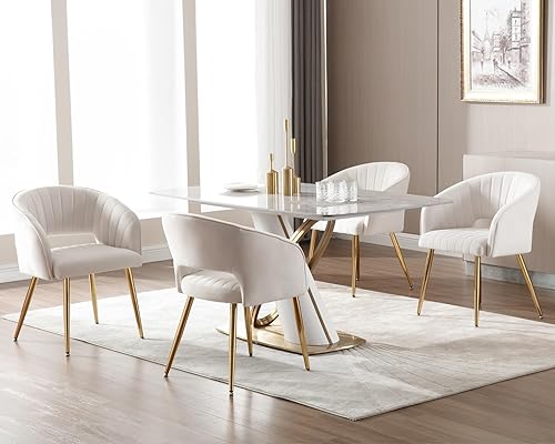 Miniatura 8 de KCC Moderno juego de 2 sillas de comedor decorativas sillas de terciopelo tapizadas con respaldo hueco sillas de cocina copetudas sillas laterales