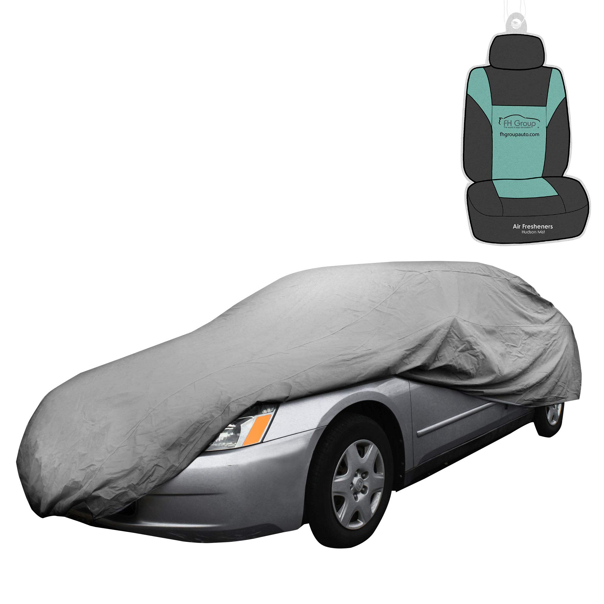 FH Group Non-Woven Water-Resistant Car Cover (Large) – Universal Fit for Cars Trucks & SUVs C502