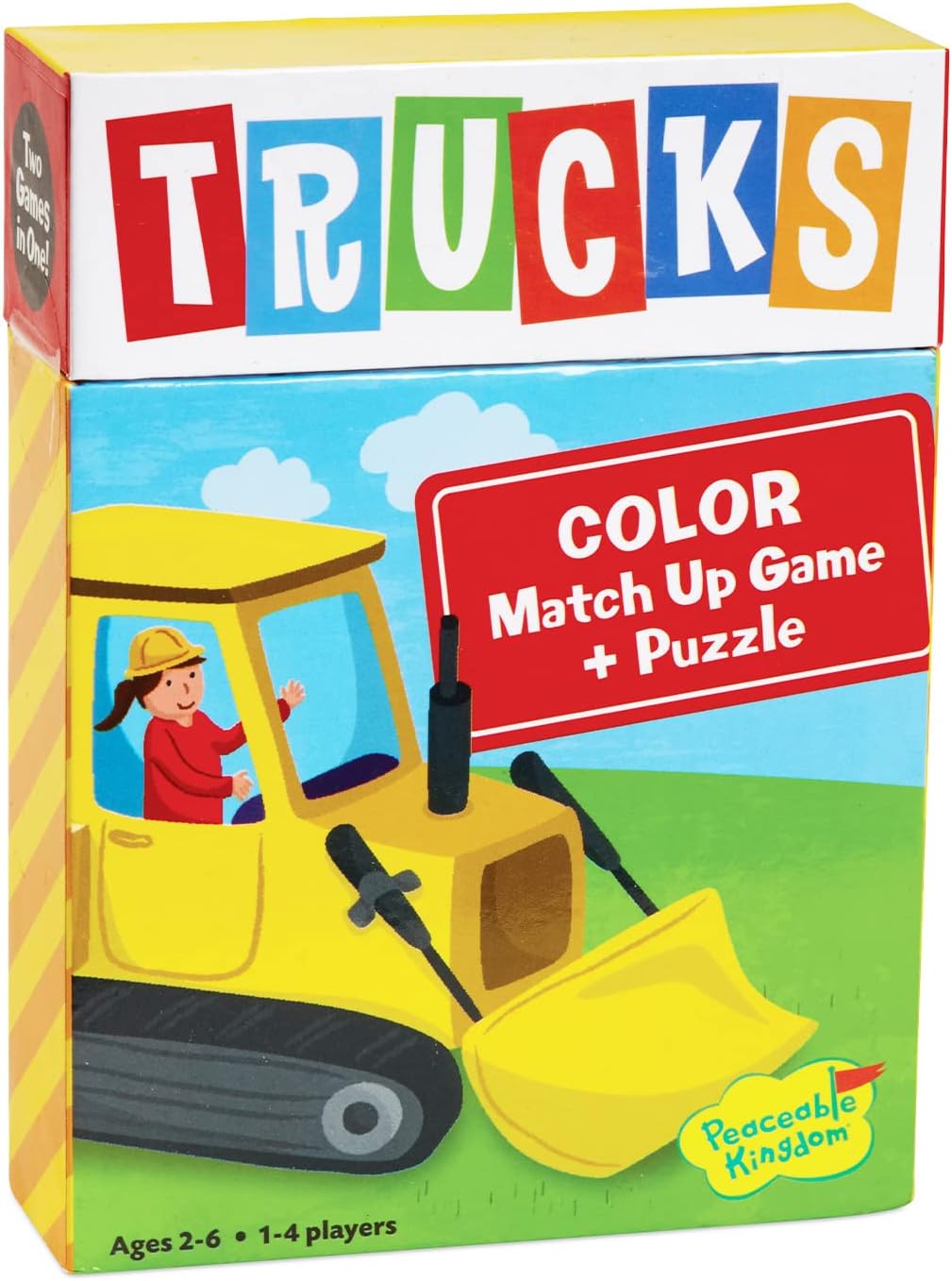Peaceable Kingdom Floor Puzzle and Matching Game 2 in 1 Educational Activity for Kids 2 Years and Up - Trucks