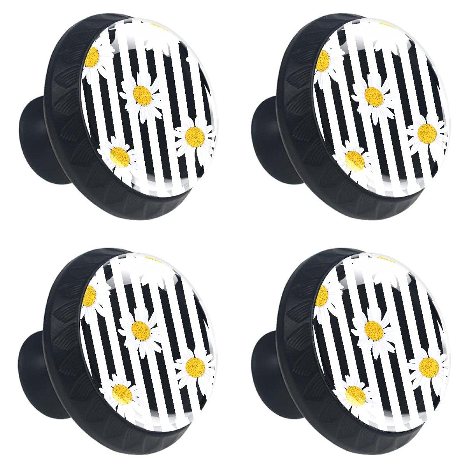 Poignées en verre marguerite 30 mm pour remplacer vos boutons de tiroir