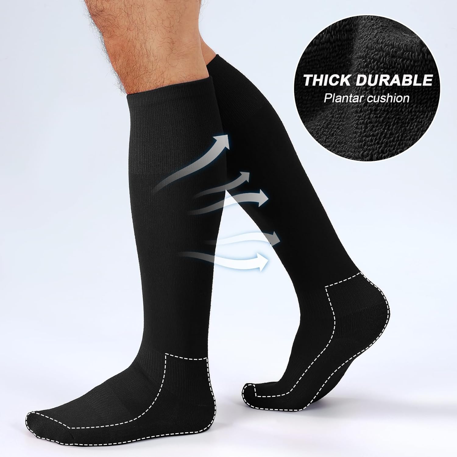 XZQTIVE 3 Pairs of Baseball Softball Socks and 1 Baseball Softball Belt Combo Set Knee-High Soccer Socks for Kids Youth Adult - Image 5