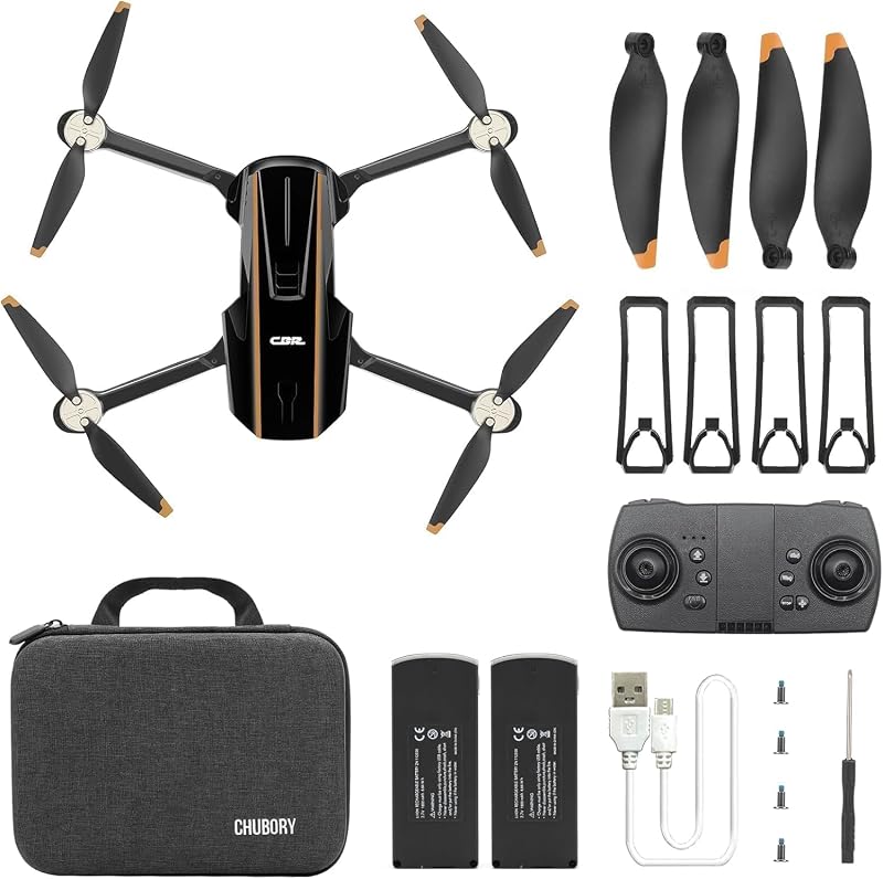 CHUBORY A68 WiFi FPV Drón Kezdőknek HD Kamerával, Kefenélküli Motorral, Automata Lebegéssel, 3D Flip Funkcióval, 2 Akkumulátorral és Hordtás