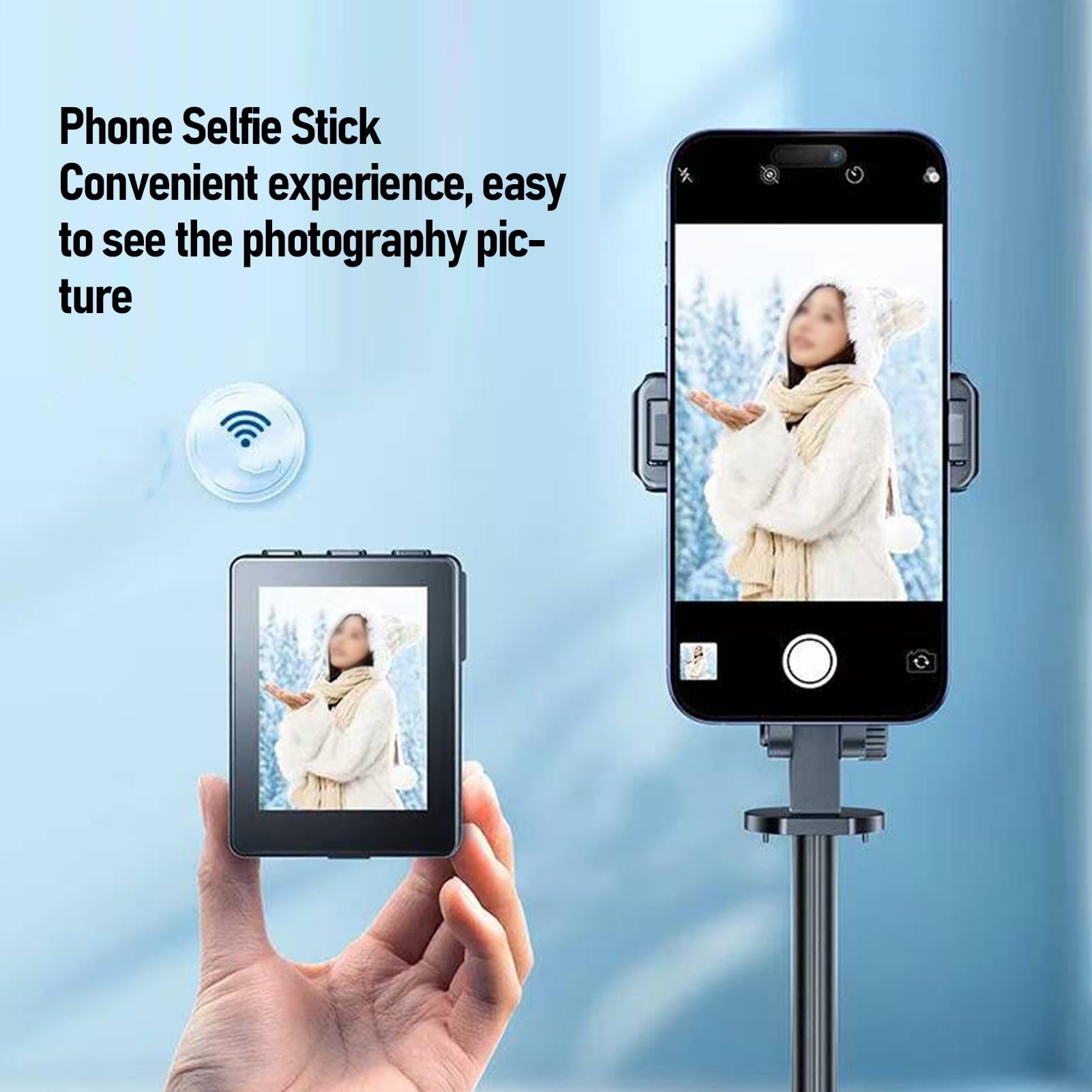 Naroote Bastone Selfie Bluetooth con Schermo HD, Proiezione Display, per