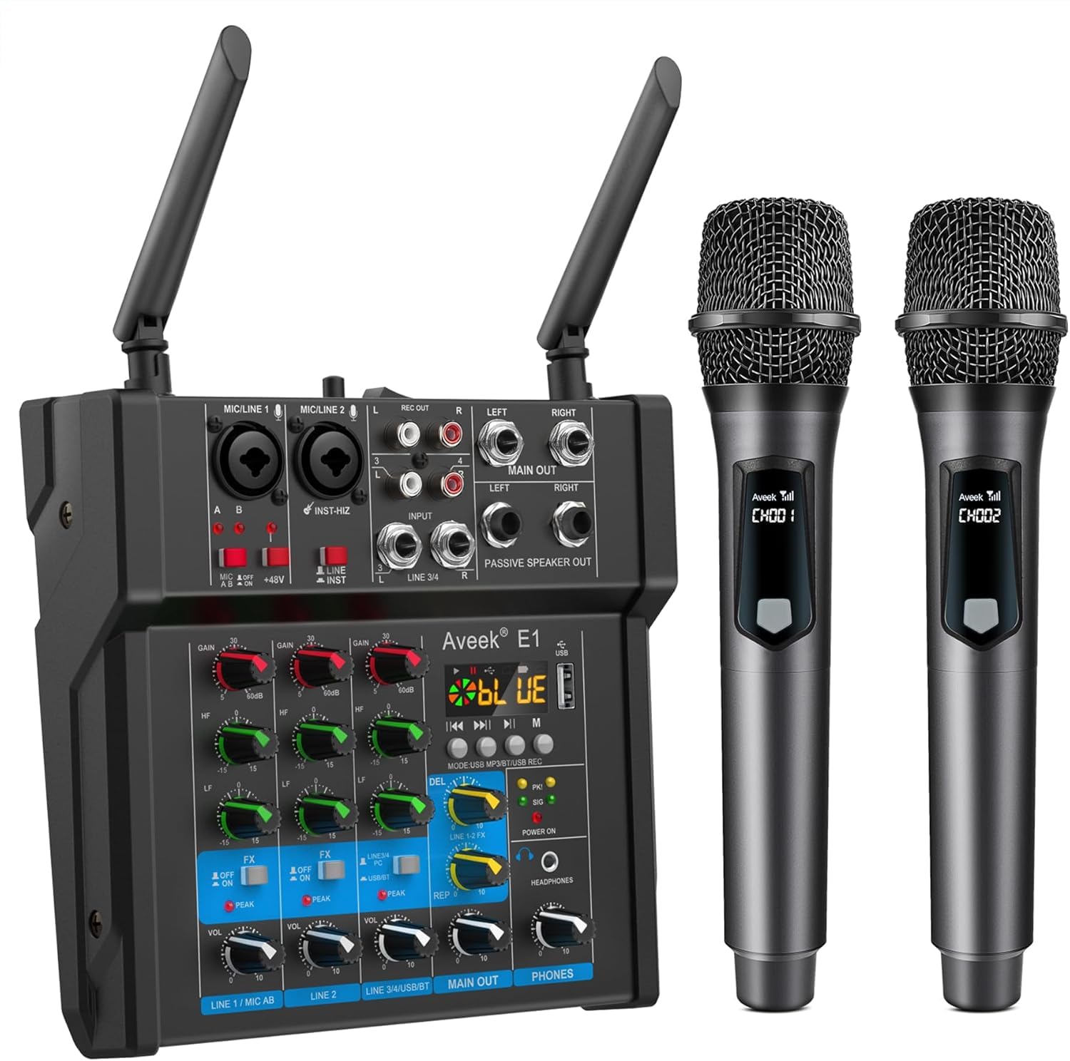 Aveek 150W x2 Powered Amplifier Mixer