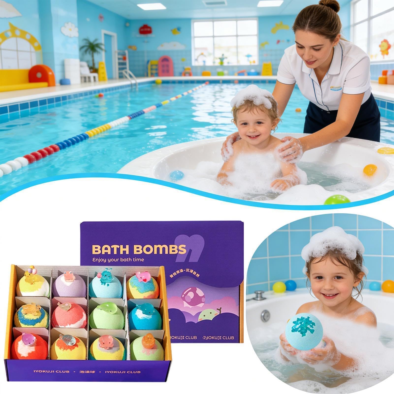 Badekugeln mit innen, 12 Stück, farbige Körperreiniger