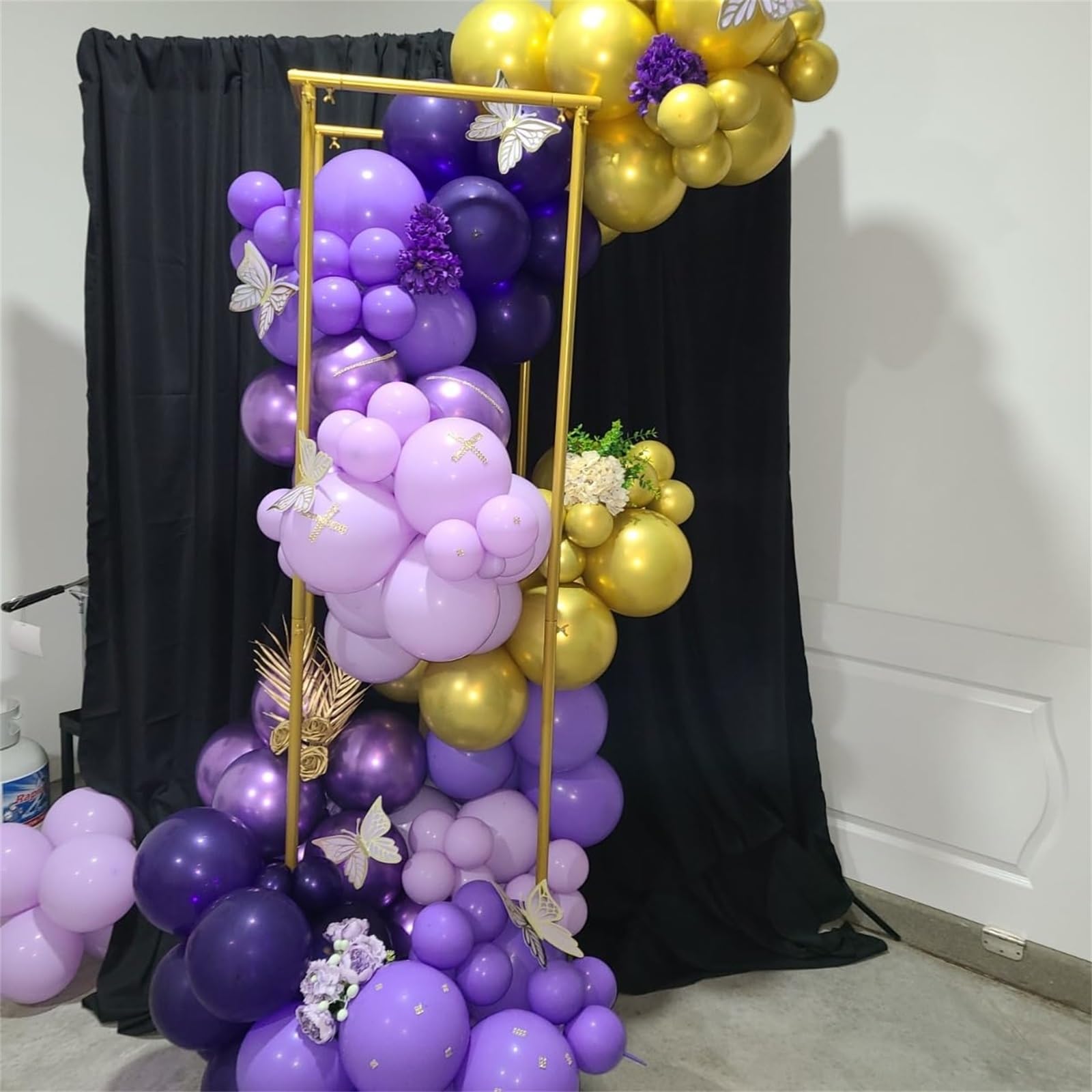 Zestaw pastelowych fioletowych złotych balonów, 60 szt., 30 cm, jasny, makaronik, metaliczny, ciemnofioletowy, lawendowy balon ze złotym konfetti, lateksowe balony na urodziny, ślub, baby shower,