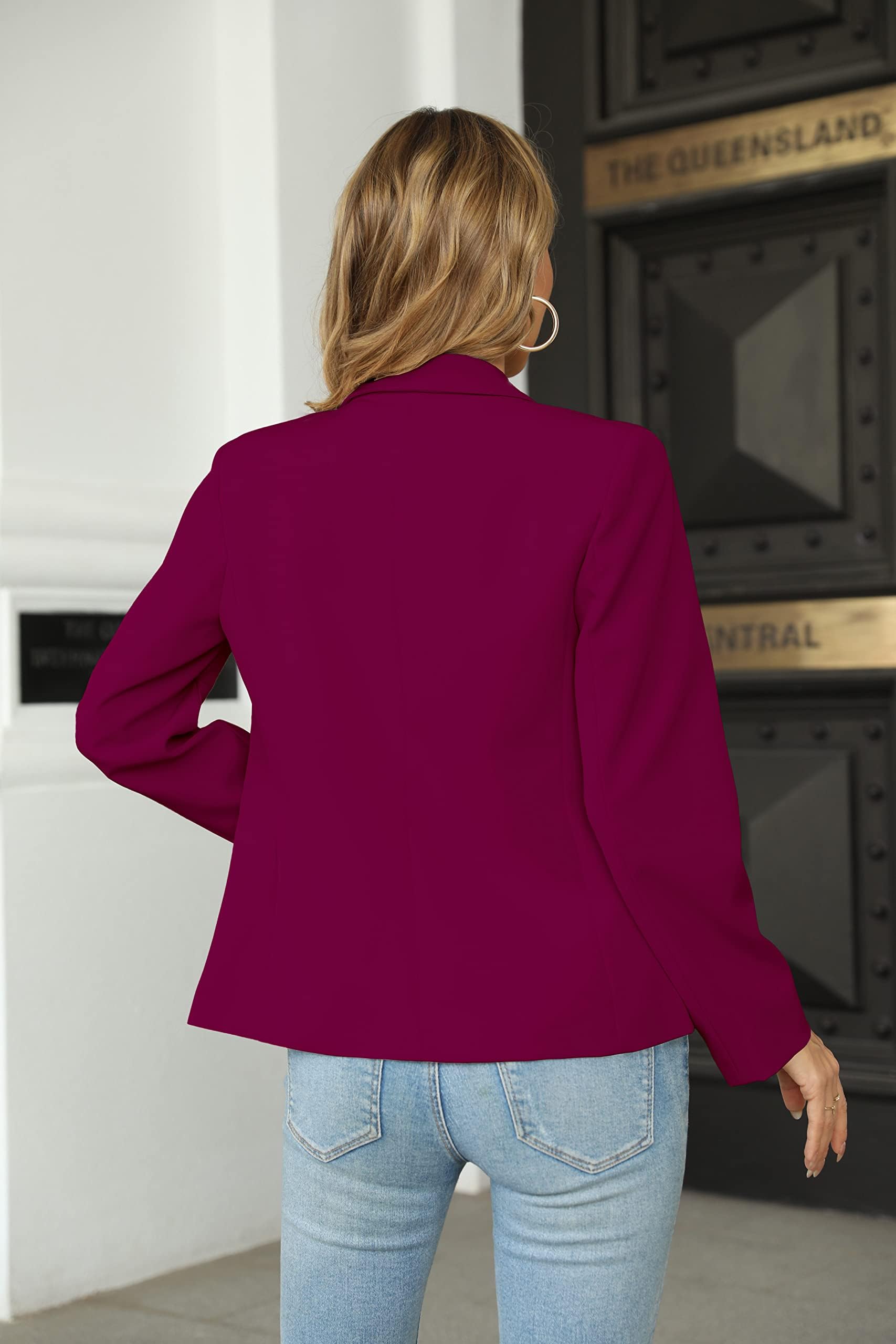 Cicy Bell - Giacca casual a maniche lunghe, blazer con risvolto, adatto per l’ ufficio e il lavoro, giacca blazer