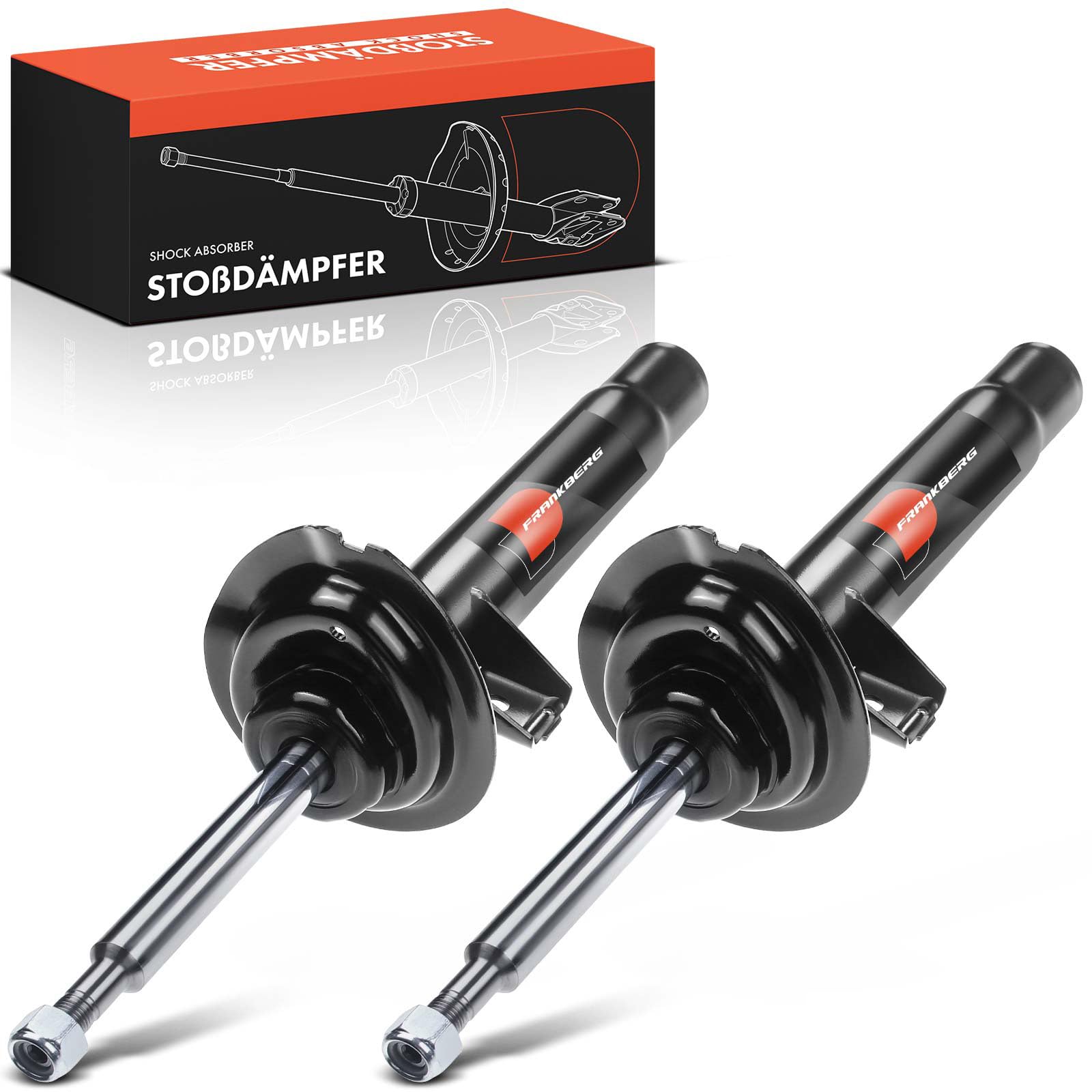 Frankberg 2 amortiguadores delanteros de 552 mm a presión de gas (334946) | Compatible con: Serie 3 E46, Serie 3 Coupé E46, Serie 3 Convertible E46, Serie 3 Touring E46