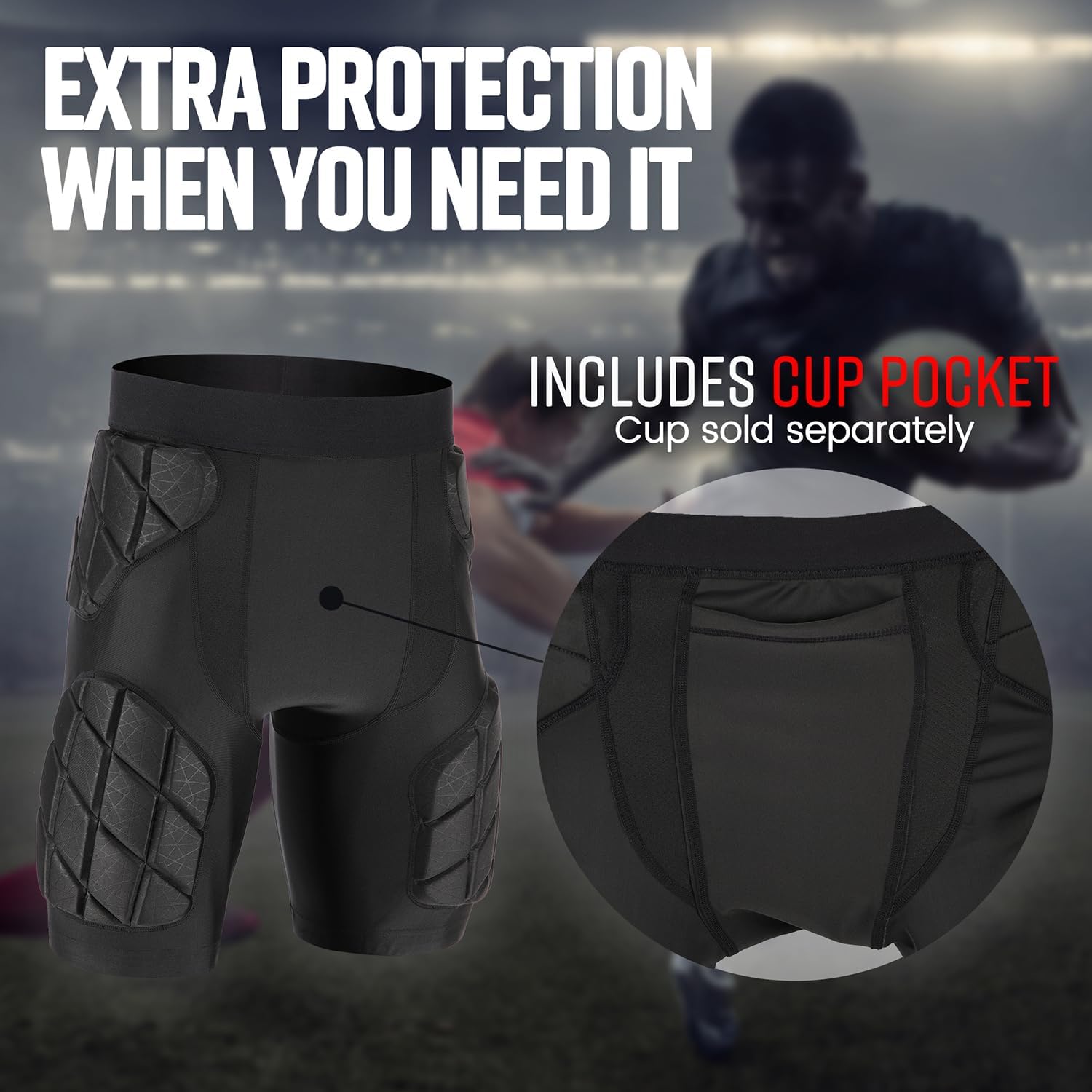 Football Girdle for Men 5 pad Girdle Football Men Hip Thigh Pads Shorts for Football Rugby Lacrosse - Image 7