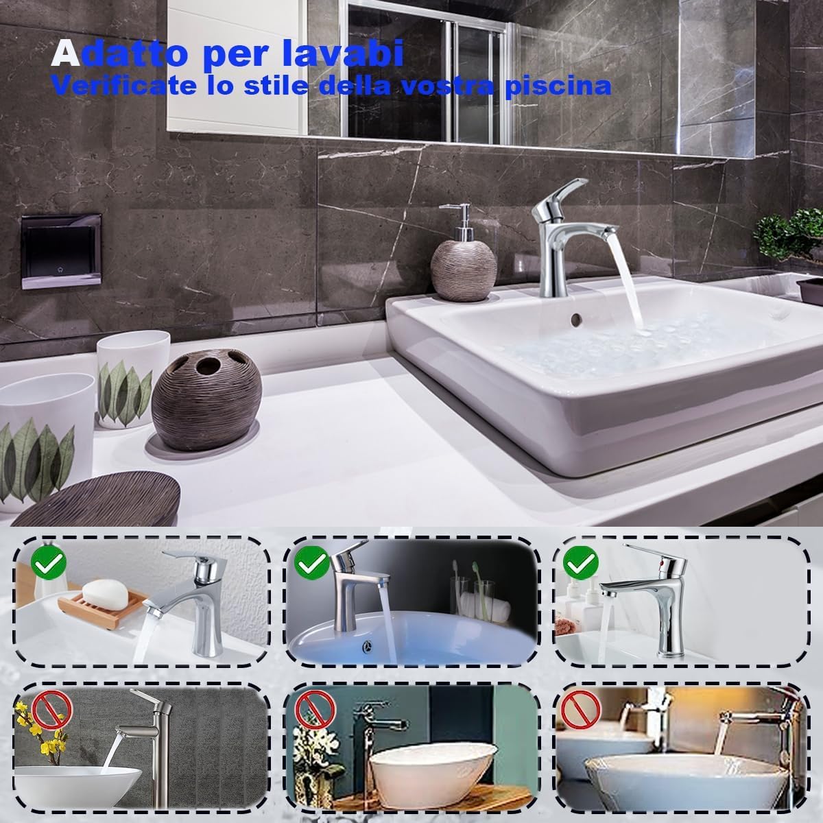 XWIHTR Rubinetto da bagno caldo e freddo in acciaio inox con cartuccia ceramica silenziosa, monocomando, miscelatore a risparmio idrico per lavabo per bagno, lavabo, angolo cottura (spazzolato)