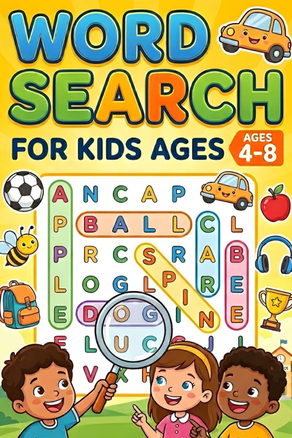 Word Search for Kids Ages 4–8: Fun & Educational Puzzles to Improve Spelling, Vocabulary, Focus & Brain Skills | Easy Word Search Activity Book for Kindergarten & Early Learners