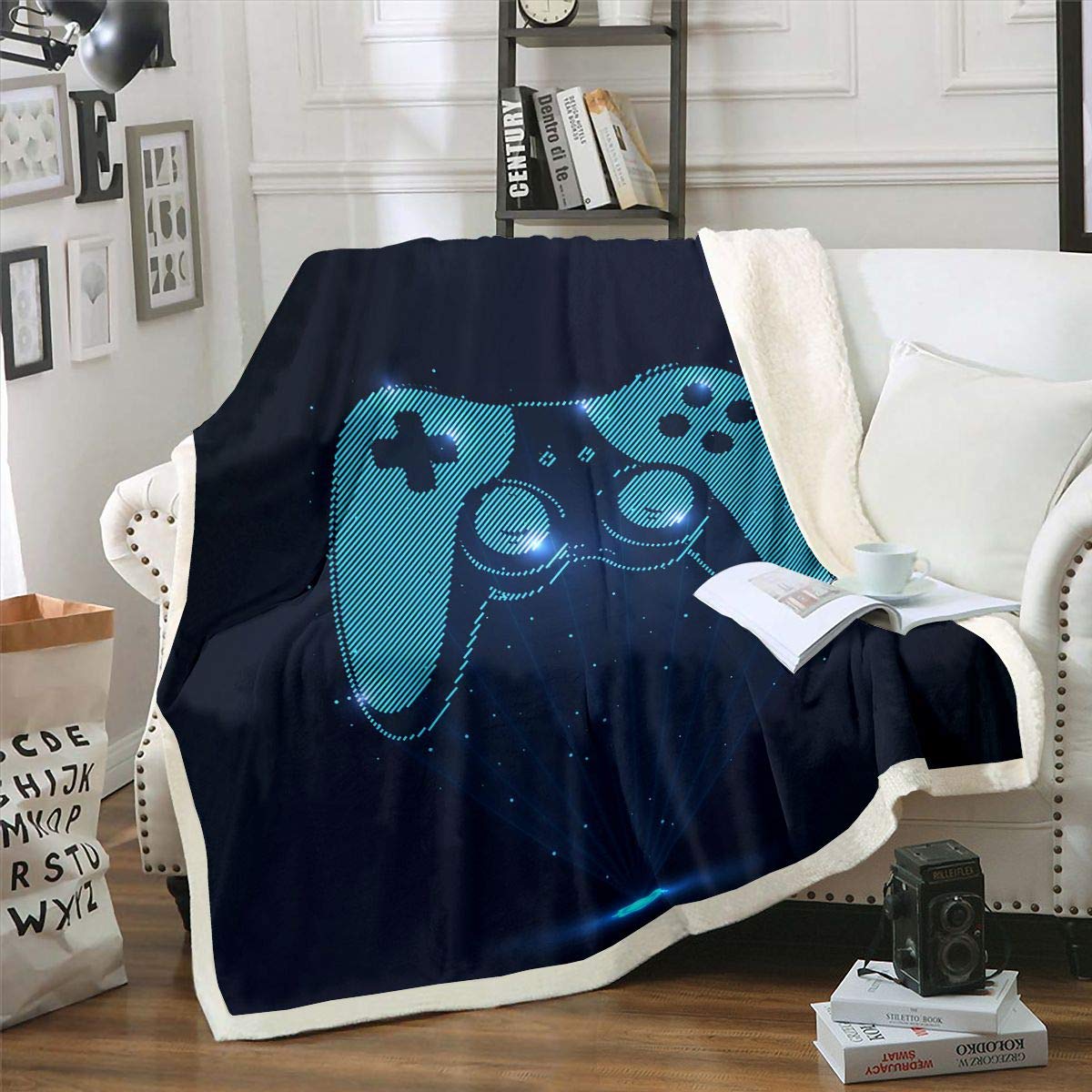 Coperta In Peluche A Forma Di Gamepad Per Videogiocatori, Microfibra Morbida, Taglie Bambino (76x101 Cm) E Singola (127x152 Cm), Regalo Per Ragazzi - 2