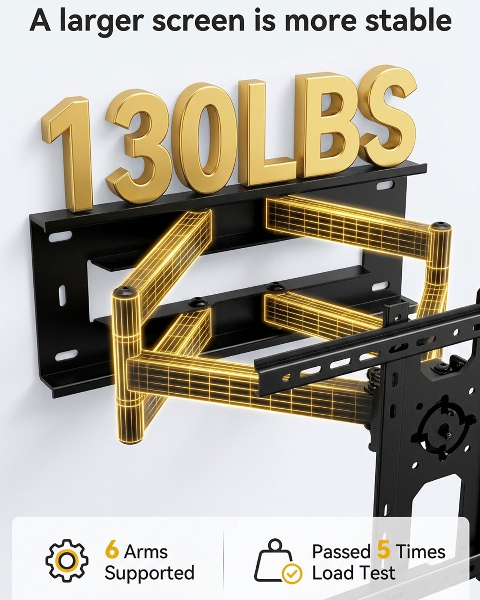 Soporte vertical de pared para TV, brazo giratorio inclinable, se adapta a la mayoría de soportes de pantalla LED LCD de 55 a 95 pulgadas, HP-DY5595XZ