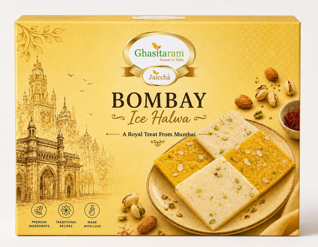 Ghasitaram Gifts Jaiccha Sweets ICE(Bombay) HALWA (400 GMS) | Gift Pack| Mithai|Indian Mithai| Gift Box