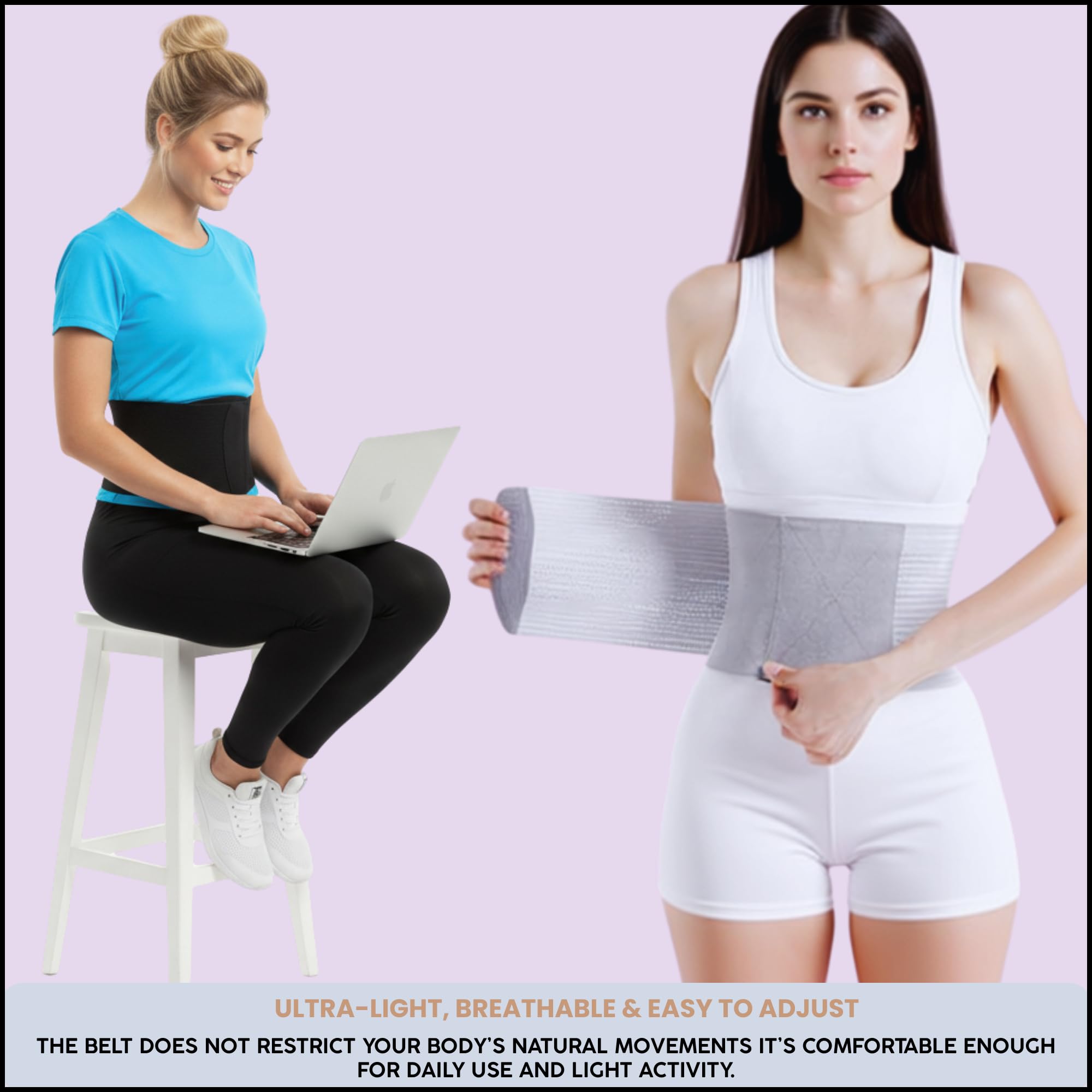 Genérico Ceinture lombaire pour homme et femme - Ceinture lombaire réglable et respirante pour le dos et la posture - Idéale pour le sport, le travail et l'utilisation quotidienne - Ne donne pas de