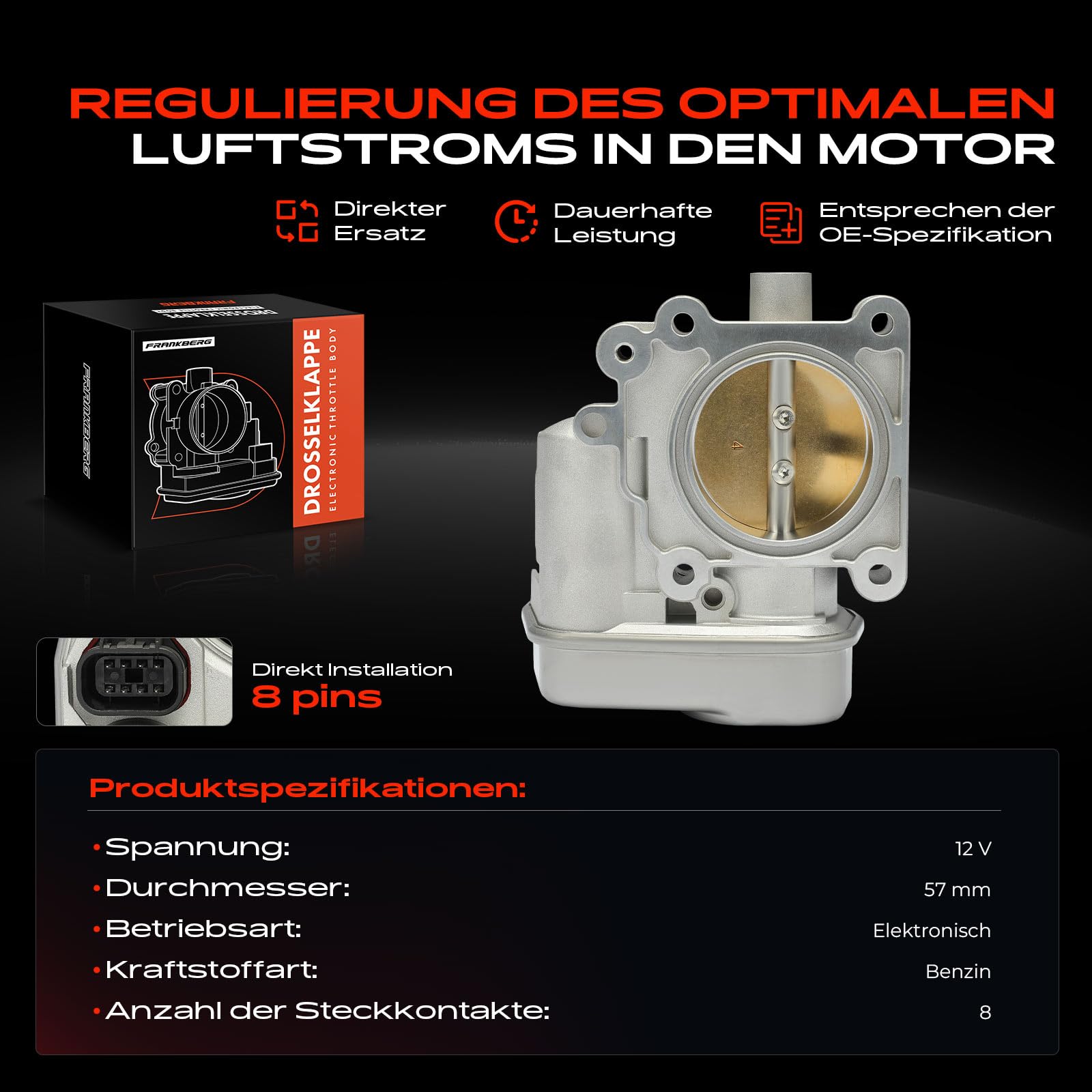 Frankberg Drosselklappenstutzen Kompatibel mit Signum Z03 2.2L 2003-2008 Vectra C Z02 2.2L 2003-2008 Vectra C Caravan Z02 2.2L 2003-2008 Zafira/Zafira Family B A05 Replace# 714439030