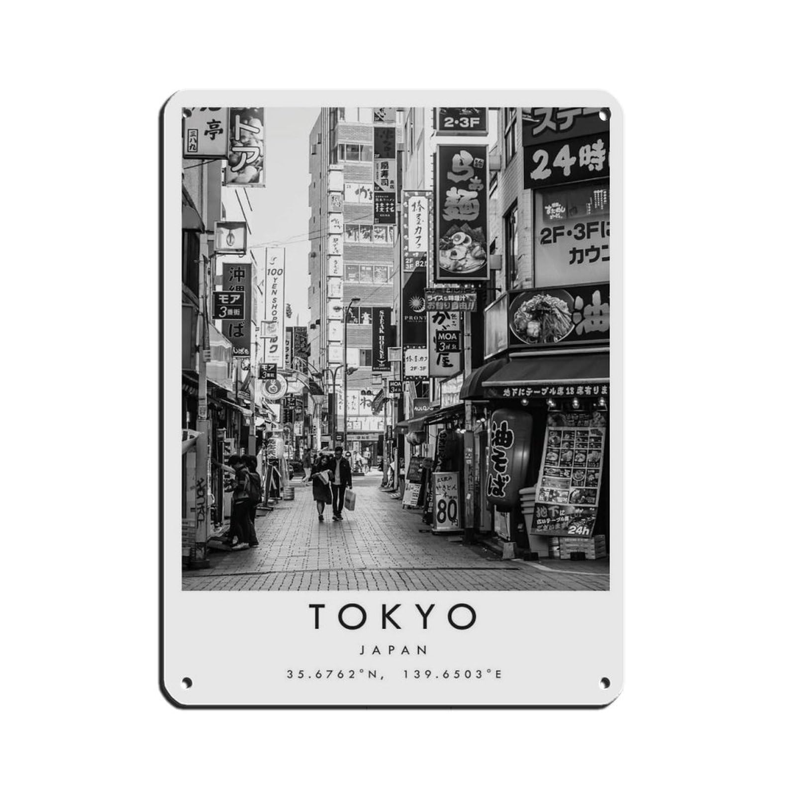 Tokyo Travel, Japan Poster Tin Sign Vintage Metal Pub Club Cafe Bar Home Wall Art Decoration Poster Retro 12x16inch(30x40cm)