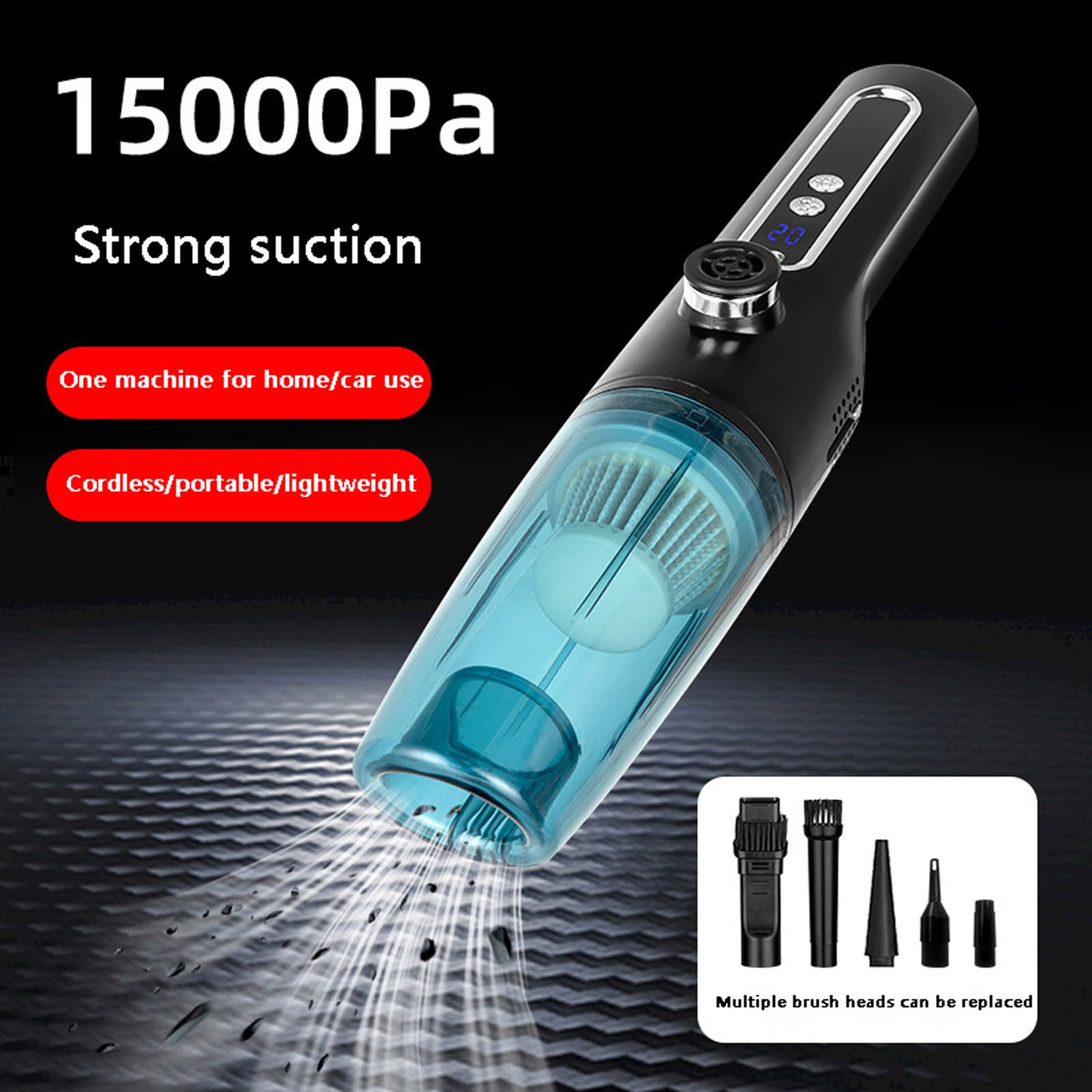 aspiradora para Coche, Aspiradora de Mano inalámbrica for Coche con batería Gran Capacidad