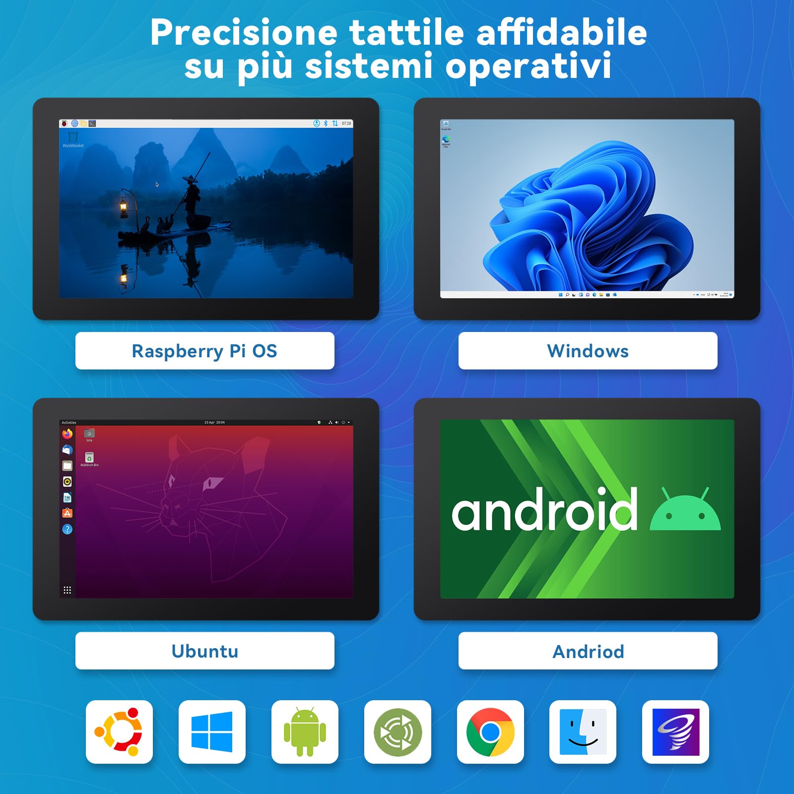 SUNFOUNDER Ultimo 10 Pollici DIY Touch Screen all-in-One Solution per Raspberry Pi 5, IPS HD 1280x800 LCD, Built-in 5.1V/5A Output, HDMI, 10 Punti, Nessun Driver, Altoparlanti, per RPi 5/4/3/Zero 2W