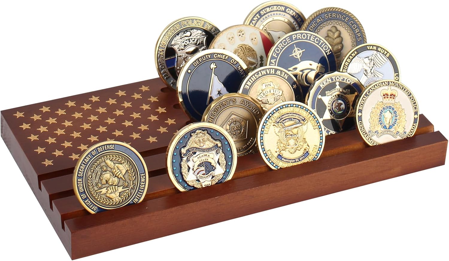 Amazon.com: Samplife Coin Rack,Challenge Coins Display Stand Shelves ...