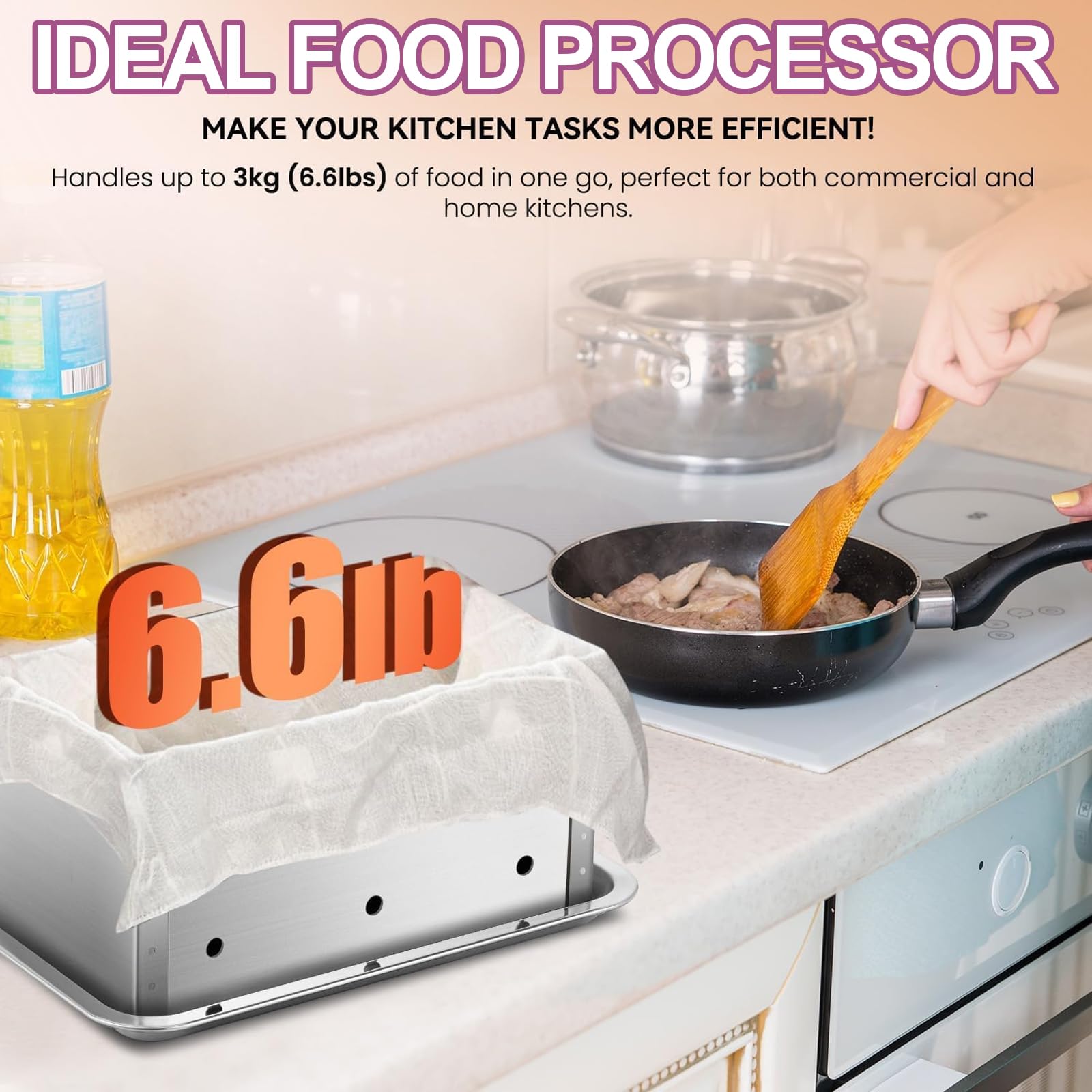 Herramienta de prensa de carne, caja de molde de acero inoxidable con presión de doble tornillo, capacidad de 3 kg, ideal para hamburguesas rellenas, deslizadores y barbacoas