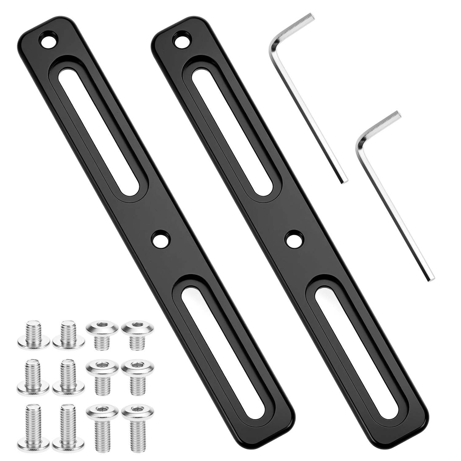 QWORK® 2-częściowy adapter do koszyka na bidon rowerowy z dwoma gniazdami - aluminiowe uchwyty do mocowania koszyka na bidon, uniwersalne do rowerów szosowych, MTB, BMX