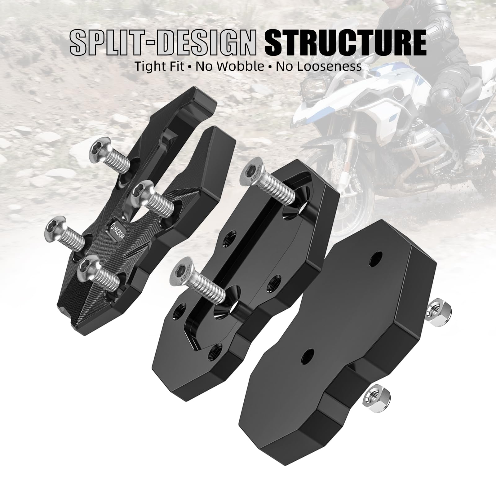 NICECNC Ampliador de pie lateral negro compatible con R1300 GS/GSA 2024-2025, repuesto para 4653 1638616