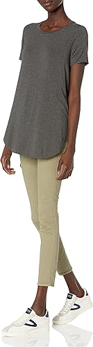 Miniatura 4 de Daily Ritual - Blusón de manga corta estilo túnica, cuello redondo, abierto, ajuste estándar, para mujer