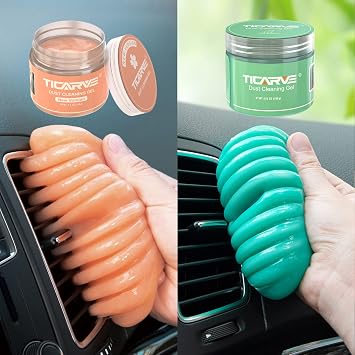 TICARVE جل تنظيف السيارة تفصيل سيارة معجون تنظيف سيارة معجون جل أدوات تفصيل السيارات منظف داخلي سيارة تنظيف أطقم تنظيف لوح مفاتيح منظف برتقالي أصفر