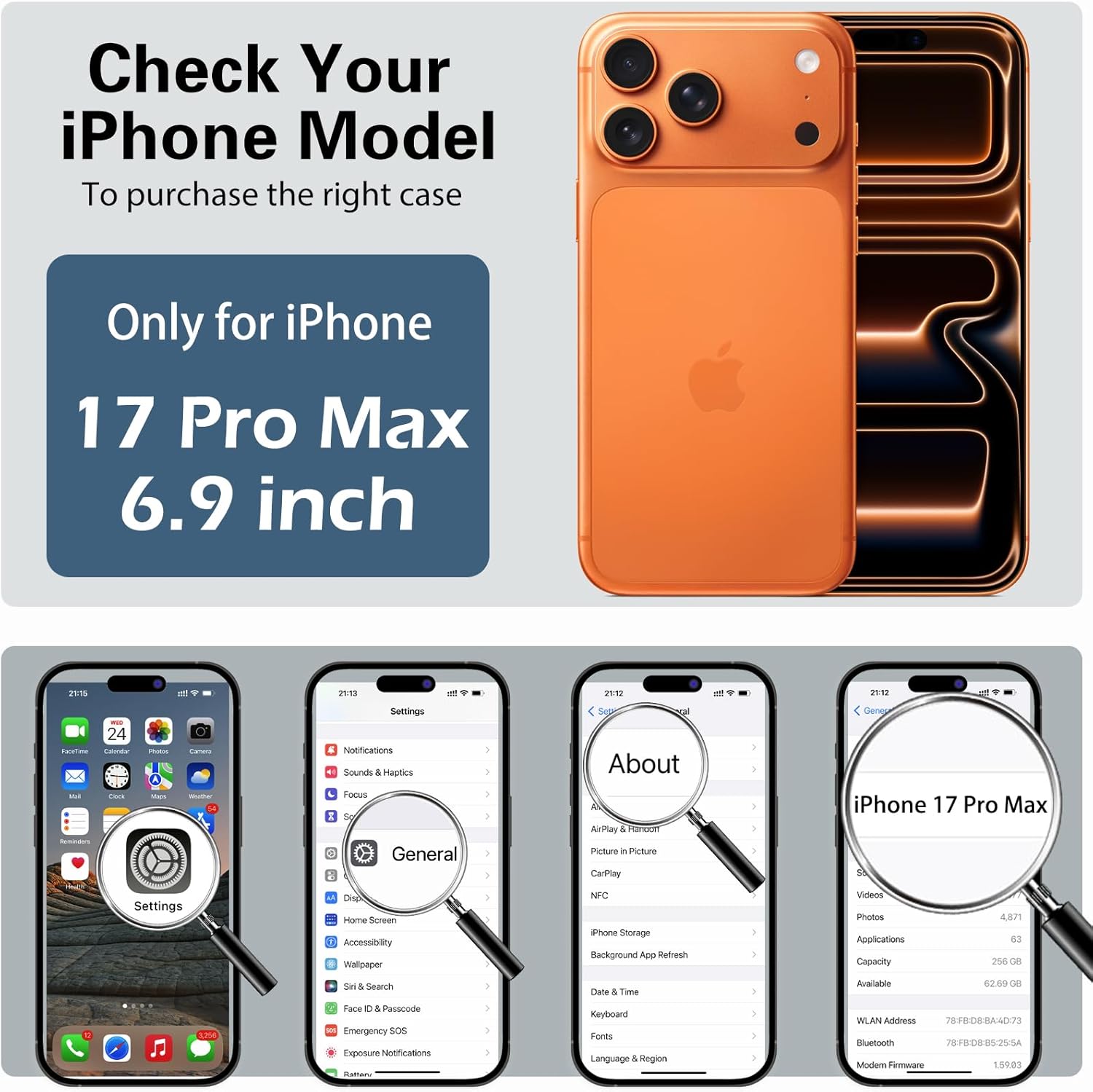 IYH Magnetic Case for iPhone 17 Pro Max 6.9" with Invisible Stand [16FT Military Protection] Liquid Silicone Cover, Gray - Image 7