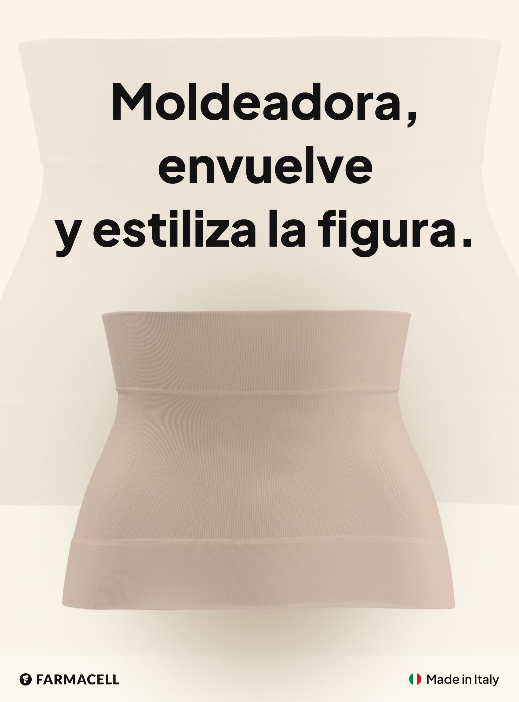 Farmacell Faja Reductora Abdomen Mujer, Vientre Plano, Made in Italy, 605