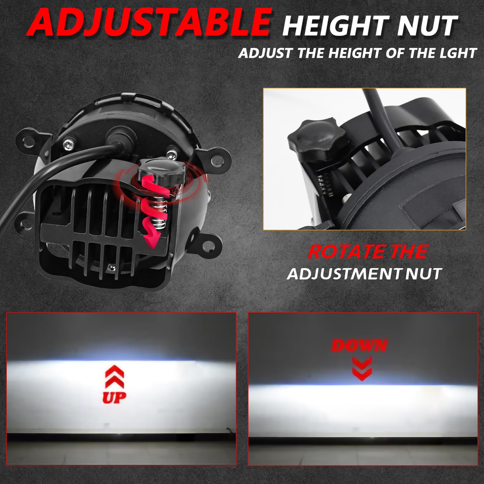 Shkalacar 2 Faros Antiniebla LED de 3 Pulgadas, Lente de Proyector LED Universal para Coche con Luz Blanca de 5500K y luz Amarilla de 3000K, Luz antiniebla LED
