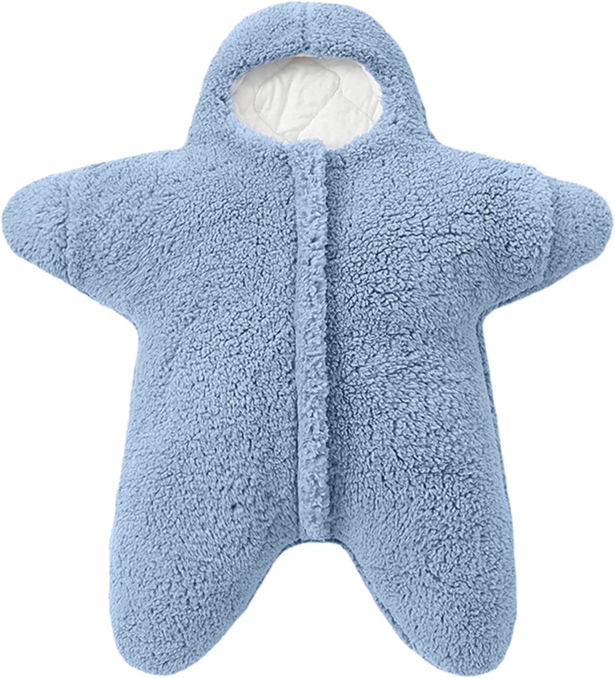 Newborn Infant Boys Girls Solid Star Shape Clothes Winter Thick Fleece Warm Hooded Romper Bodysuit Jumpsuit