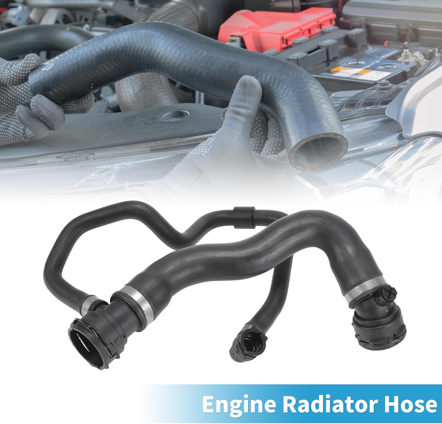 Engine Radiator Hose No.17127640916 Lower Coolant Hose Pipe for BMW 528i XDrive 2.0L 2012-2016 Rubber Black