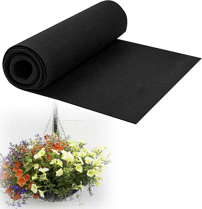 12x40 Inch Black Felt Planter Liner Roll Non-Woven Breathable Fabric
