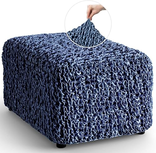 PAULATO BY GA.I.CO. Funda otomana  Sofá taburete de terciopelo elástico  Protector de puf para mascotas y niños  Funda otomana suave  Fundas de