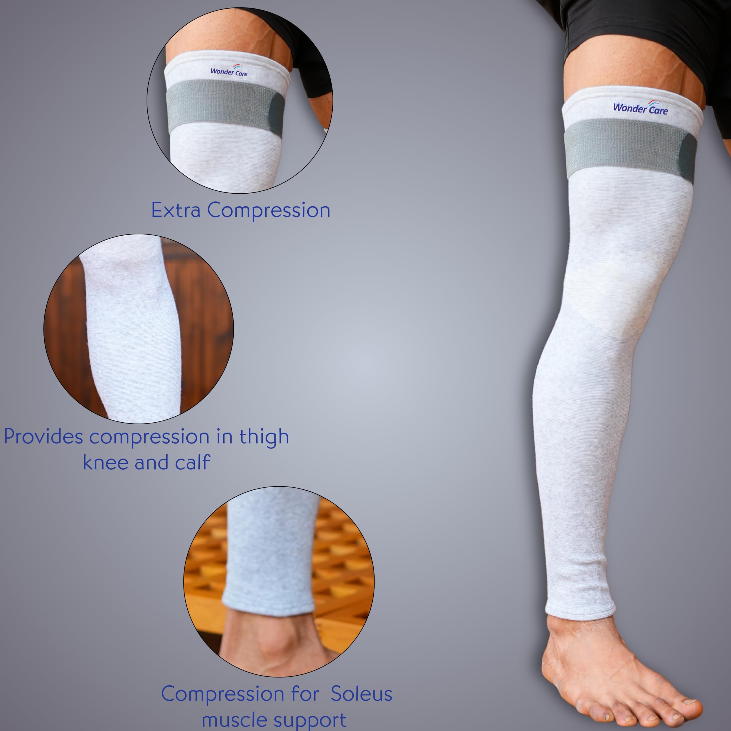Wonder Care Manga de compresión de pierna completa de bambú para hombres y mujeres, rodilleras completas para correr, voleibol, gimnasio, levantamiento de pesas, rodilleras de compresión de bambú
