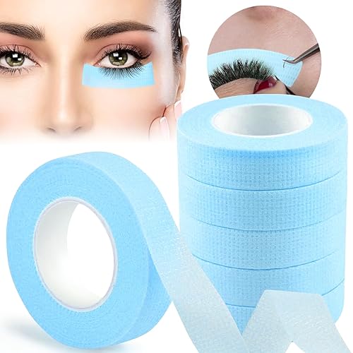 Miniatura 9 de 6 rollos de extensiones de pestañas debajo de los ojos, cinta EBANKU de tela transpirable, cinta adhesiva de microporos para pestañas, suministro de