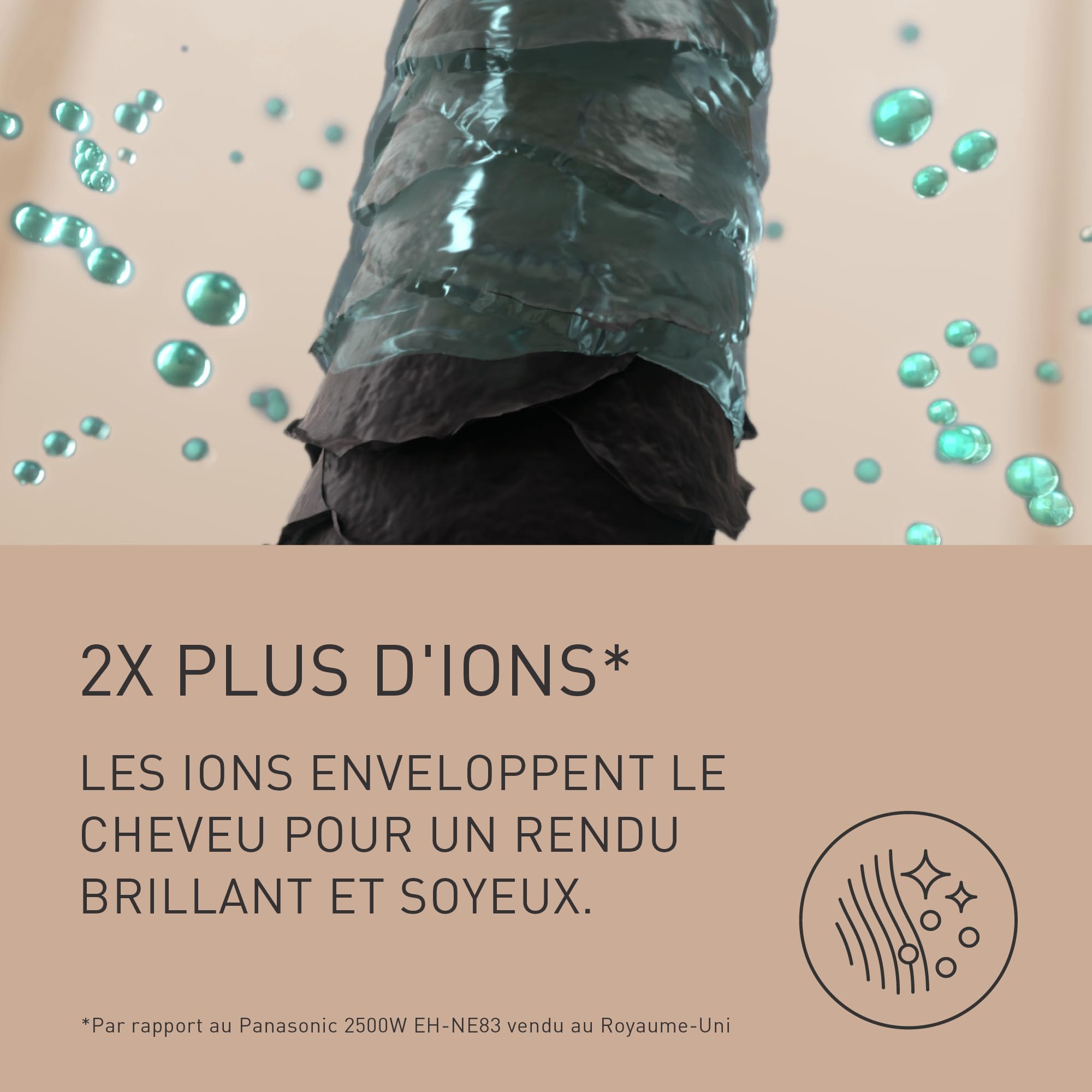 Panasonic EH-NE85-K825 Sèche-Cheveux Ionique Série Fast Dry, Diffuseur, Embout Air Boost et Concentrator, mode Protection Contre la Chaleur, Technologie Ionique 2300 W, Filtre Facile à Nettoyer, Noir